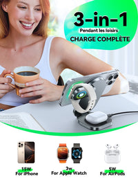 Station de Recharge Sans Fil Qi2 3-en-1 Pliable – JR-W17
